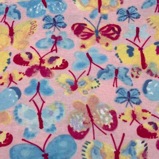 Feldman Pink Butterflies Cotton Flannel
